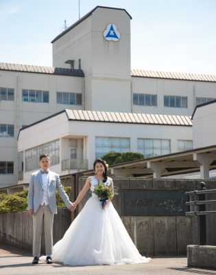 思い出の学校で前撮り